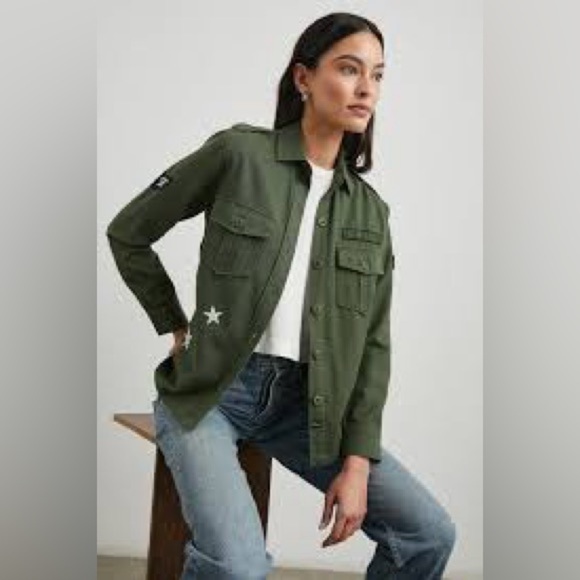 Rails Loren Shirt Jacket in Military Olive Sz XS - Picture 2 of 12